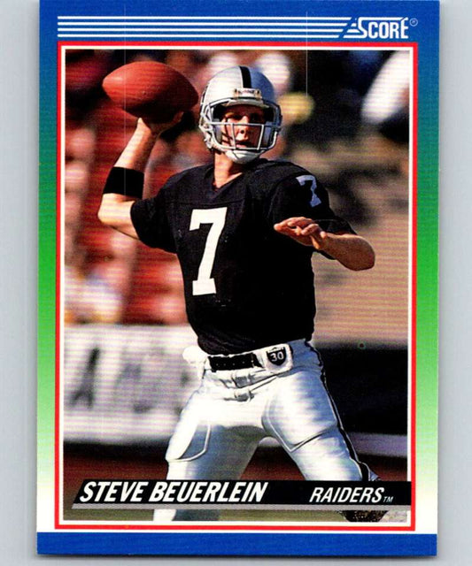 1990 Score #342 Steve Beuerlein LA Raiders NFL Football Image 1