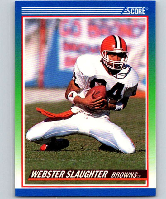 1990 Score #355 Webster Slaughter Browns NFL Football Image 1