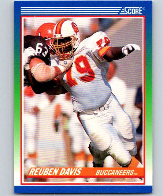 1990 Score #356 Reuben Davis RC Rookie Buccaneers NFL Football Image 1