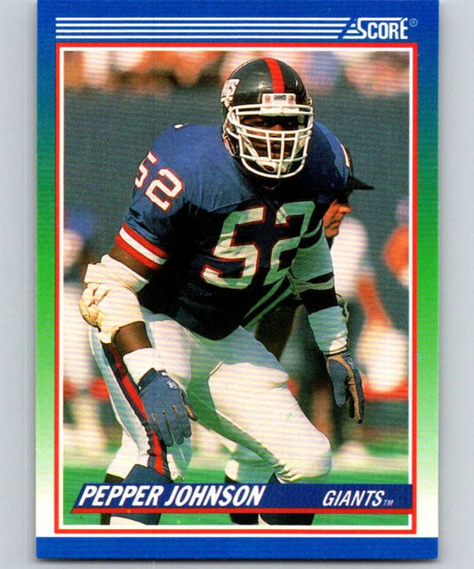 1990 Score #361 Pepper Johnson NY Giants NFL Football Image 1