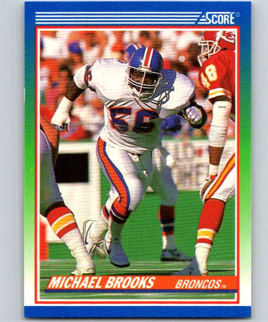 1990 Score #384 Michael Brooks RC Rookie Broncos NFL Football Image 1