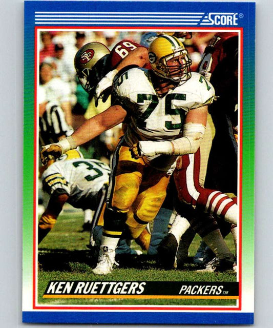1990 Score #386 Ken Ruettgers Packers NFL Football Image 1