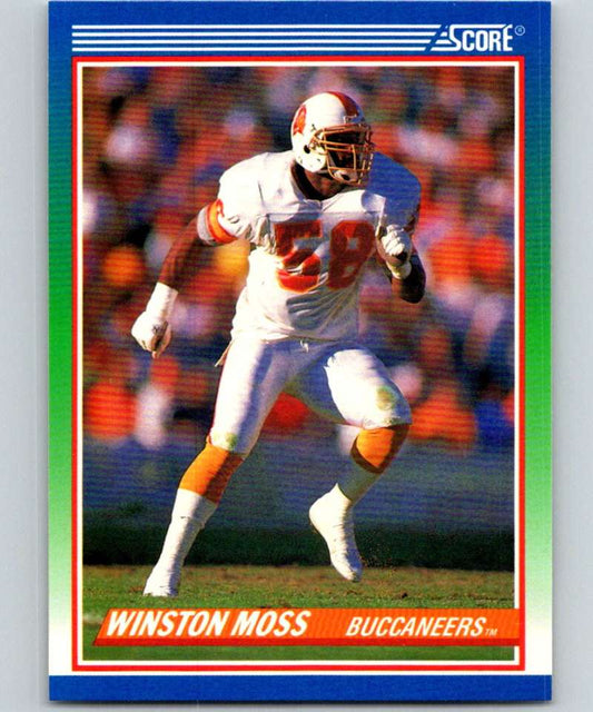 1990 Score #390 Winston Moss RC Rookie Buccaneers NFL Football Image 1