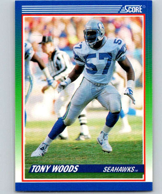 1990 Score #391 Tony Woods Seahawks NFL Football Image 1