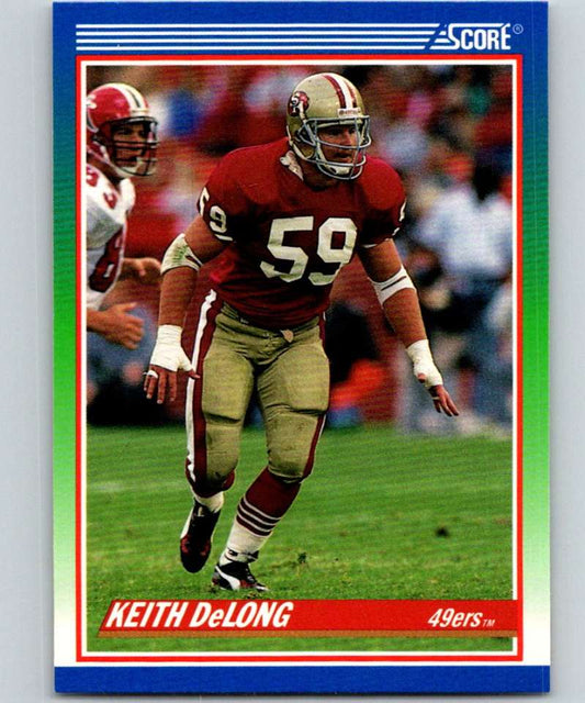 1990 Score #392 Keith DeLong 49ers NFL Football Image 1