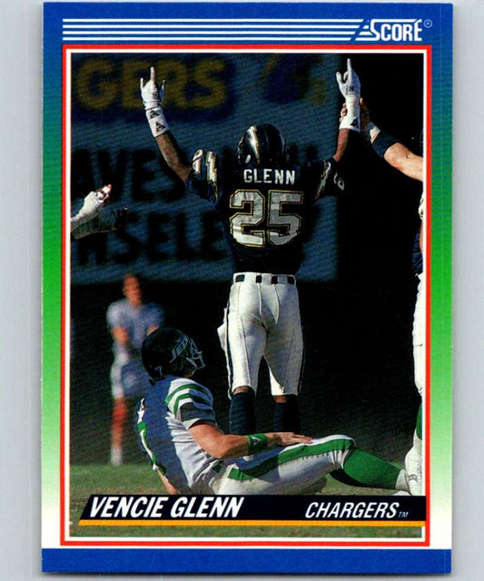1990 Score #394 Vencie Glenn Chargers NFL Football Image 1