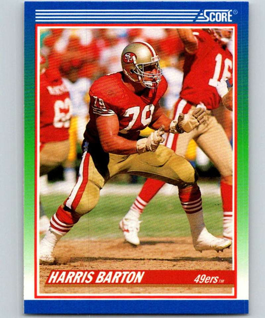 1990 Score #395 Harris Barton 49ers NFL Football Image 1