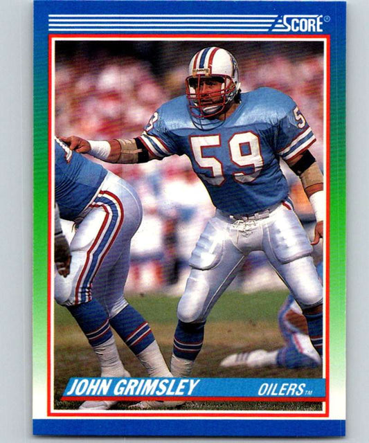 1990 Score #407 John Grimsley Oilers NFL Football Image 1