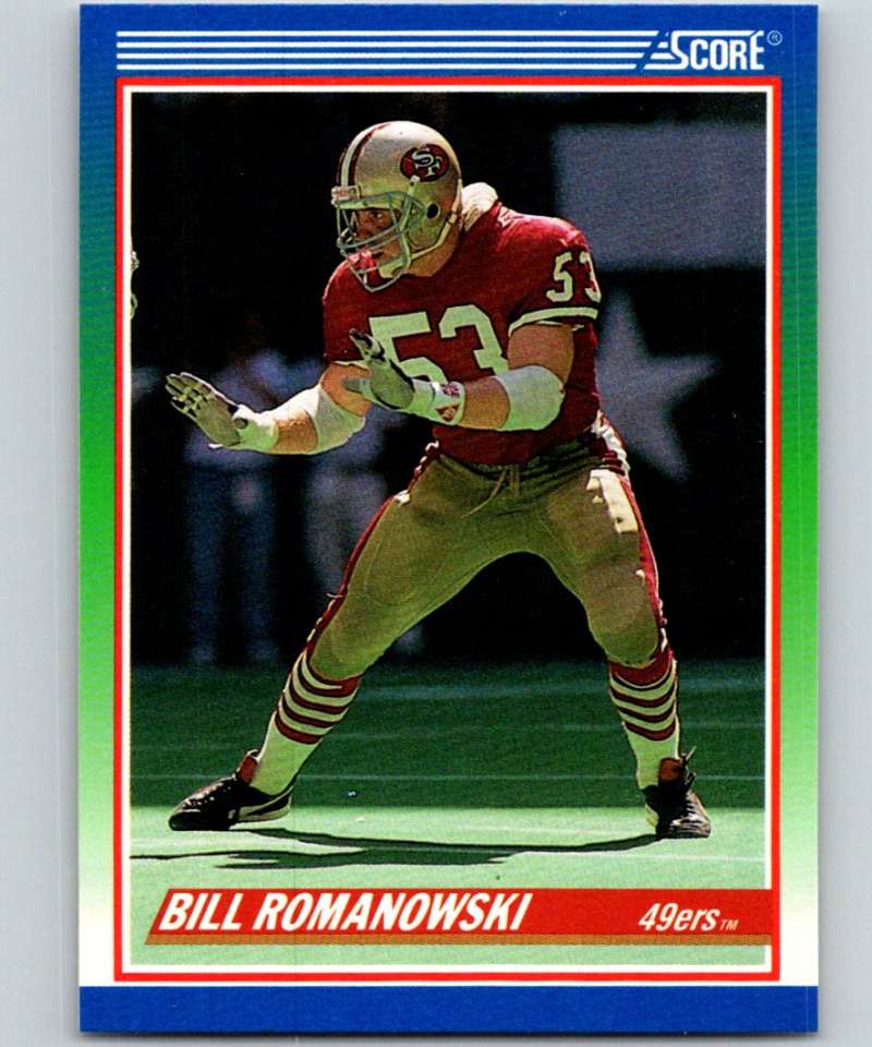 1990 Score #408 Bill Romanowski RC Rookie 49ers NFL Football