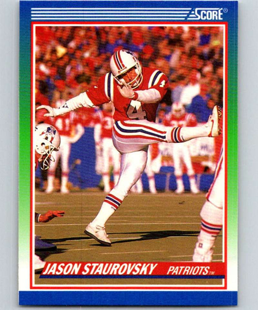1990 Score #414 Jason Staurovsky Patriots NFL Football Image 1