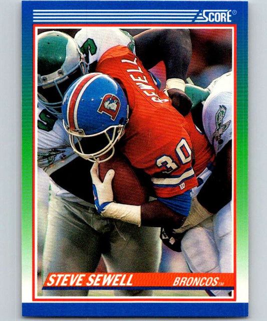 1990 Score #417 Steve Sewell Broncos NFL Football Image 1