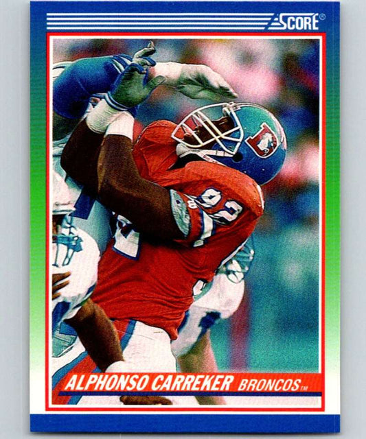 1990 Score #419 Alphonso Carreker Broncos NFL Football Image 1