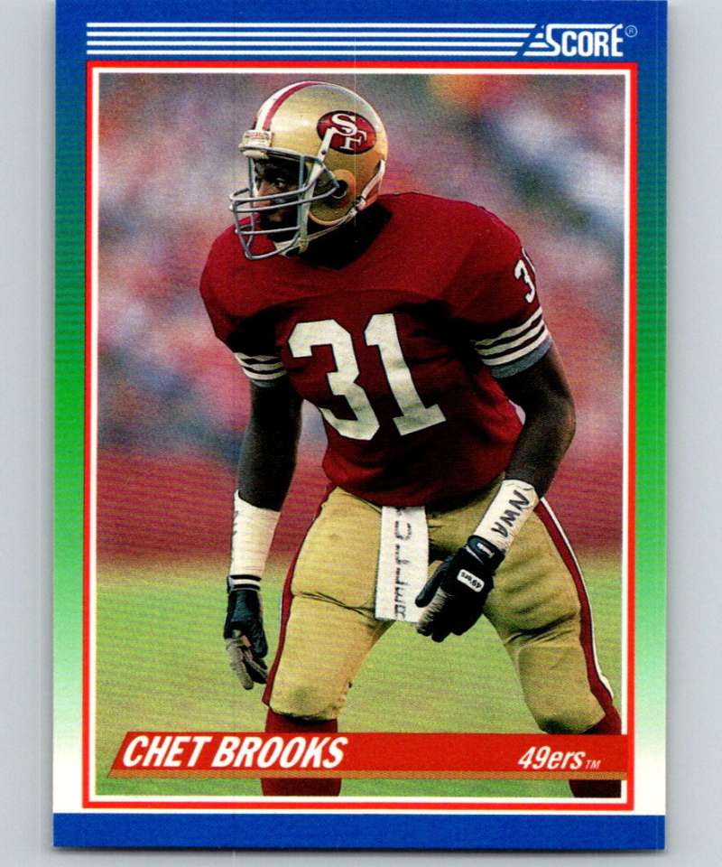 1990 Score #436 Chet Brooks RC Rookie 49ers NFL Football Image 1