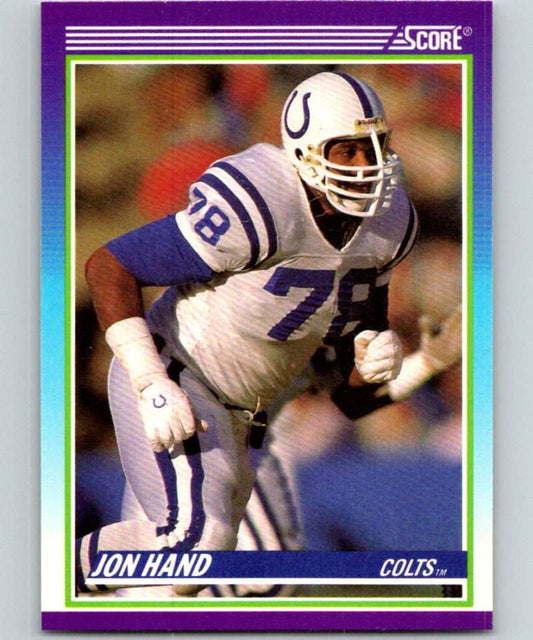 1990 Score #442 Jon Hand Colts NFL Football Image 1