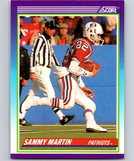 1990 Score #444 Sammy Martin Patriots NFL Football Image 1