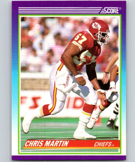 1990 Score #447 Chris Martin RC Rookie Chiefs NFL Football Image 1