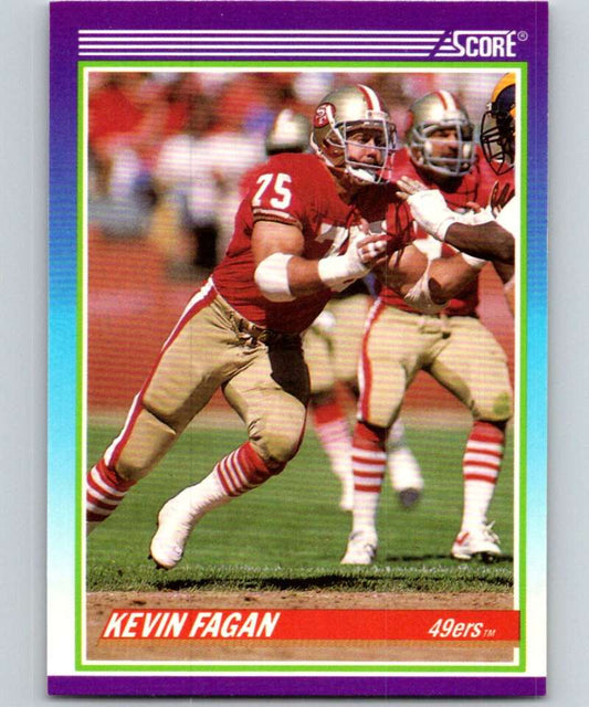 1990 Score #448 Kevin Fagan RC Rookie 49ers NFL Football Image 1