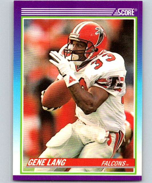 1990 Score #449 Gene Lang Falcons NFL Football Image 1