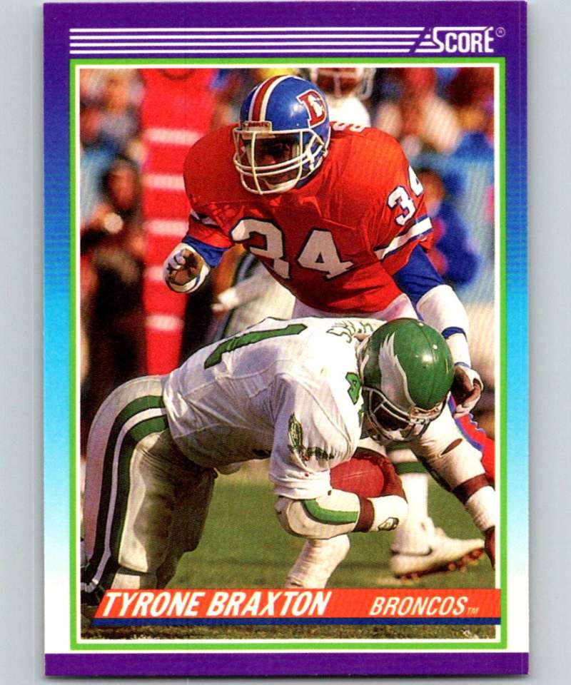 1990 Score #474 Tyrone Braxton Broncos NFL Football Image 1
