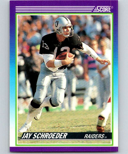 1990 Score #475 Jay Schroeder LA Raiders NFL Football Image 1