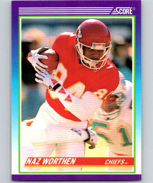 1990 Score #476 Naz Worthen RC Rookie Chiefs NFL Football Image 1