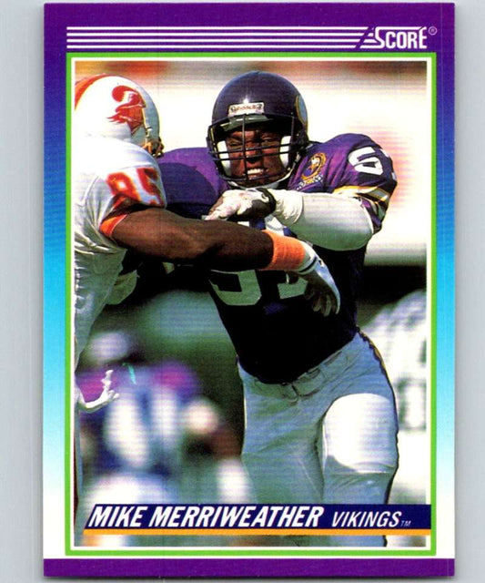 1990 Score #480 Mike Merriweather Vikings NFL Football Image 1