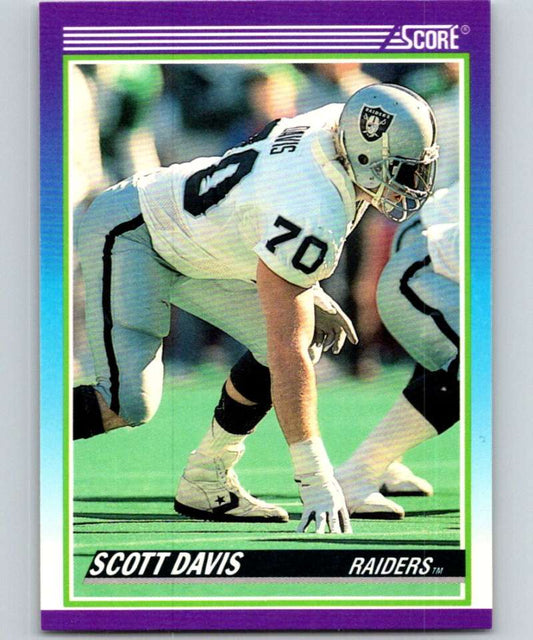 1990 Score #488 Scott Davis LA Raiders NFL Football Image 1