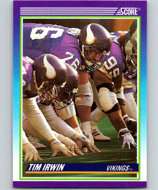 1990 Score #493 Tim Irwin Vikings NFL Football Image 1