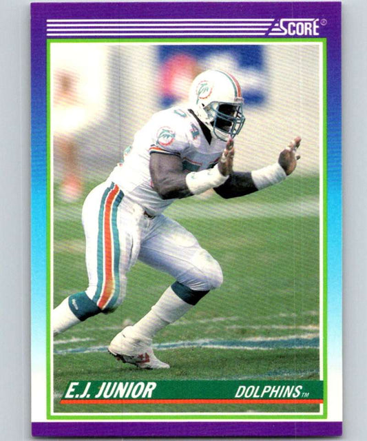 1990 Score #494 E.J. Junior Dolphins NFL Football Image 1