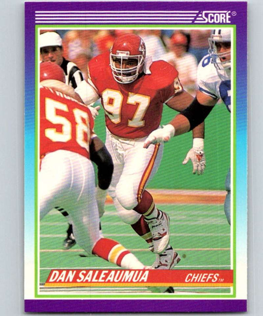 1990 Score #522 Dan Saleaumua Chiefs NFL Football