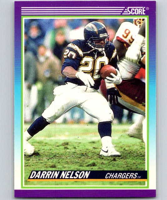 1990 Score #523 Darrin Nelson Chargers NFL Football Image 1