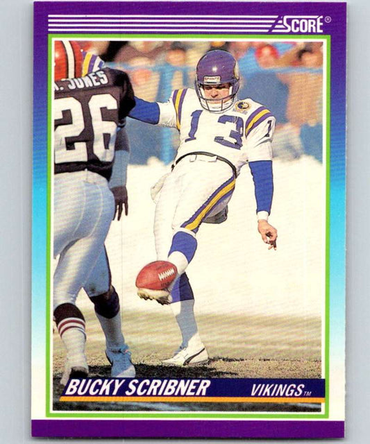 1990 Score #532 Bucky Scribner Vikings NFL Football Image 1
