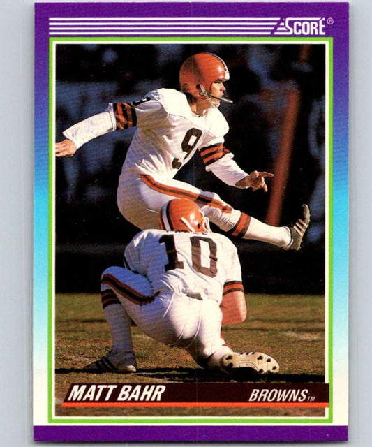 1990 Score #538 Matt Bahr Browns NFL Football Image 1