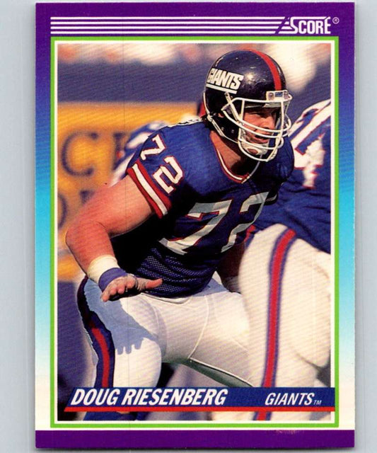 1990 Score #542 Doug Riesenberg RC Rookie NY Giants NFL Football Image 1