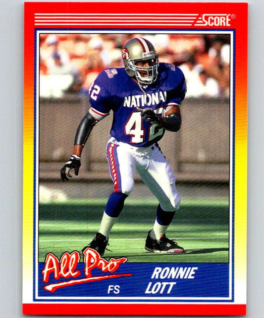 1990 Score #566 Ronnie Lott 49ers NFL Football Image 1
