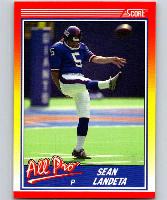 1990 Score #578 Sean Landeta NY Giants NFL Football Image 1