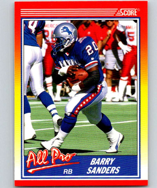 1990 Score #580 Barry Sanders Lions NFL Football Image 1