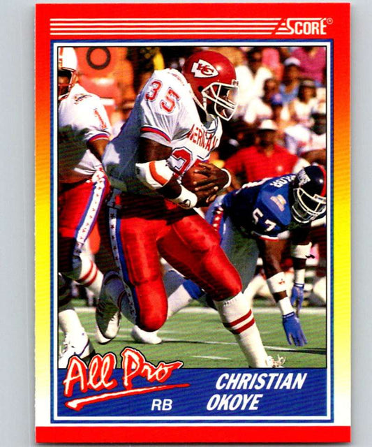 1990 Score #581 Christian Okoye Chiefs NFL Football Image 1