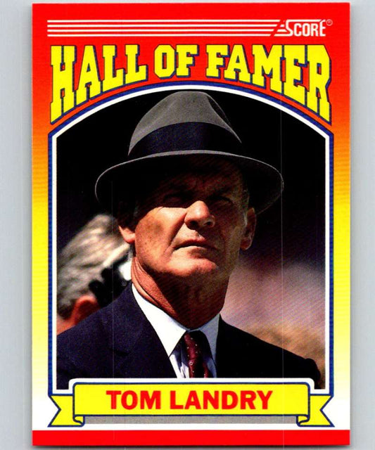 1990 Score #597 Tom Landry Cowboys NFL Football Image 1