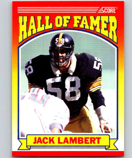 1990 Score #598 Jack Lambert Steelers NFL Football Image 1