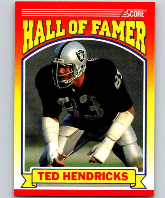 1990 Score #599 Ted Hendricks Raiders NFL Football Image 1