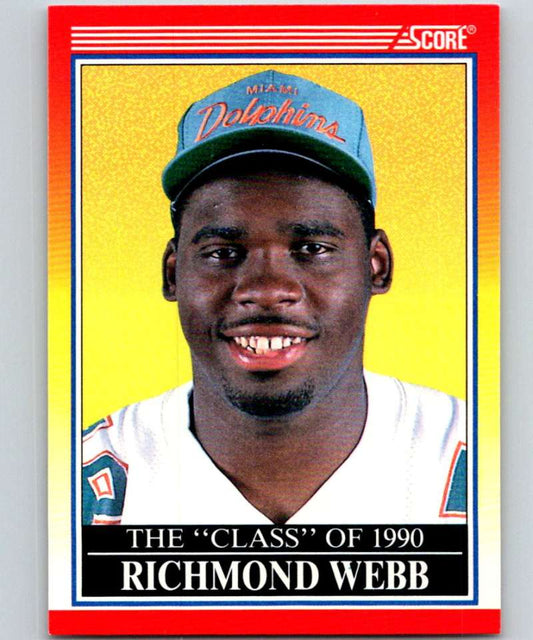 1990 Score #611 Richmond Webb Dolphins NFL Football Image 1