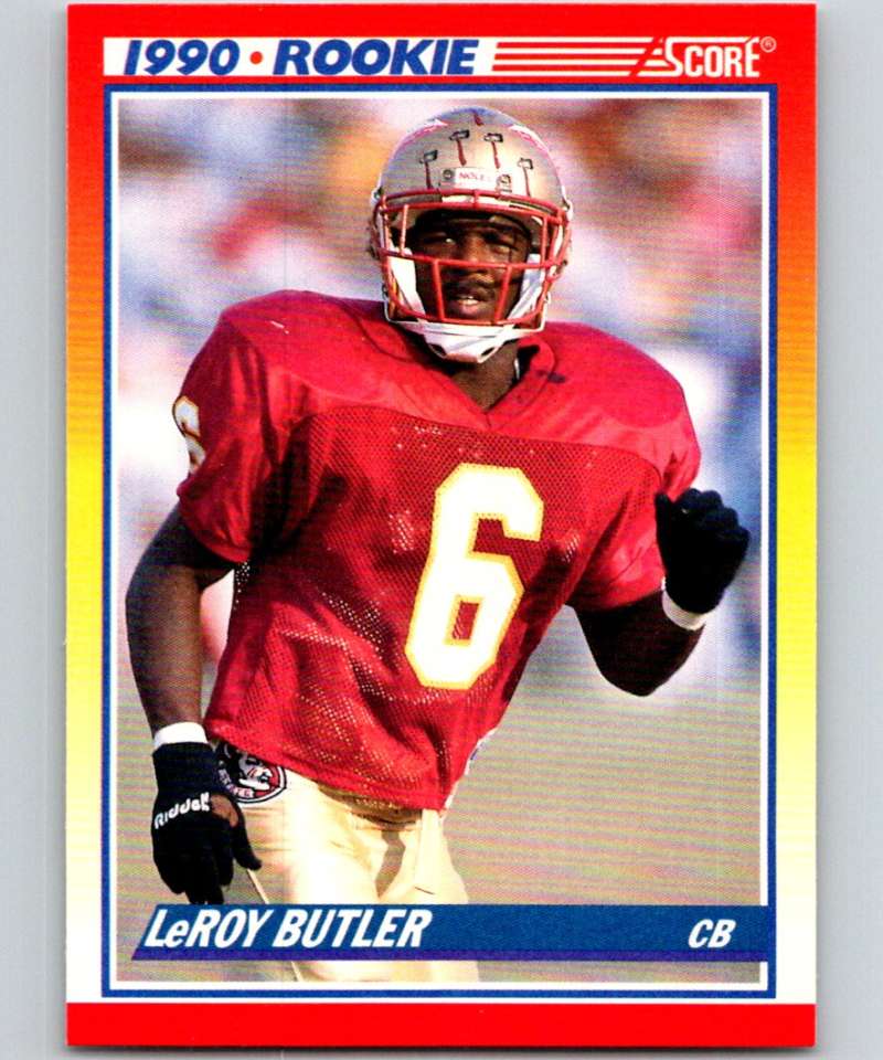 1990 Score #619 LeRoy Butler RC Rookie Packers NFL Football Image 1