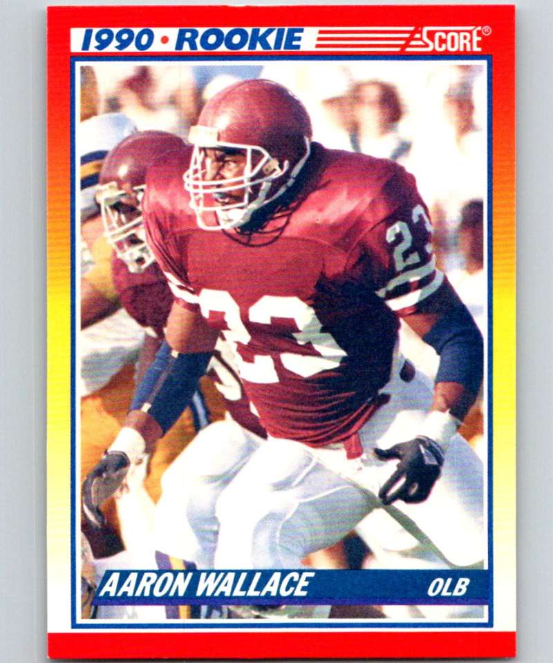 1990 Score #620 Aaron Wallace RC Rookie LA Raiders NFL Football Image 1