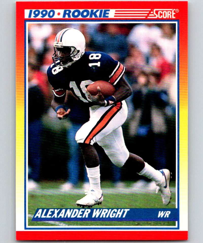 1990 Score #621 Alexander Wright RC Rookie Cowboys NFL Football Image 1