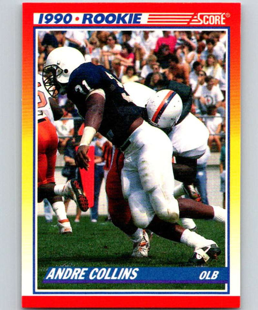 1990 Score #630 Andre Collins RC Rookie Redskins NFL Football Image 1