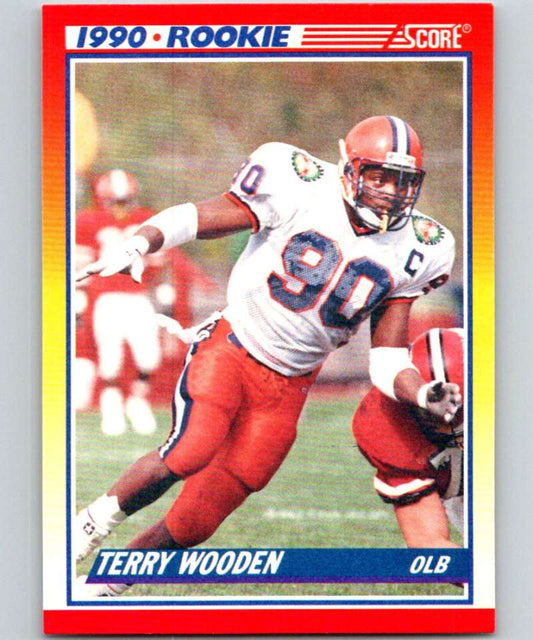 1990 Score #632 Terry Wooden RC Rookie Seahawks NFL Football Image 1