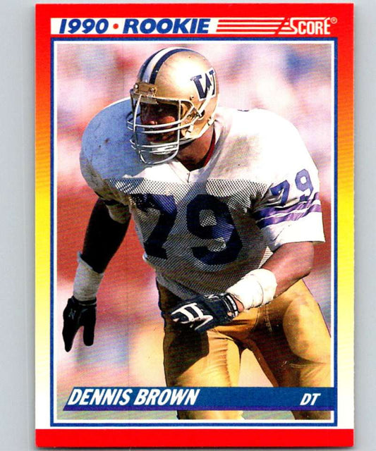 1990 Score #640 Dennis Brown RC Rookie 49ers NFL Football Image 1