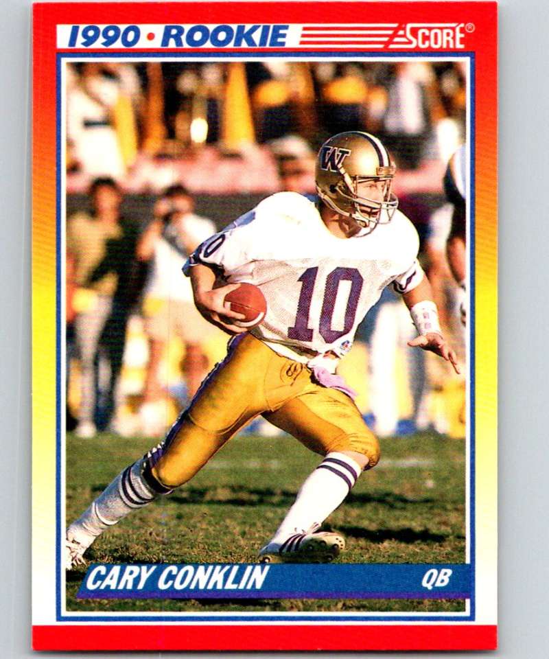 1990 Score #645 Cary Conklin RC Rookie Redskins NFL Football Image 1