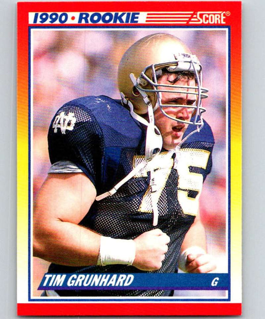 1990 Score #646 Tim Grunhard RC Rookie Chiefs NFL Football